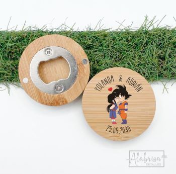 Abridor de madera con imán, temático de Bola de Dragón